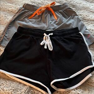 Women's Athletic Shorts — Black with White Trim & Gray with Orange Drawcord